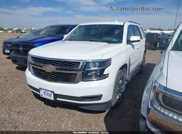 1GNSKAEC1JR314384 2018 CHEVROLET TAHOE Белый Передняя левая четверть