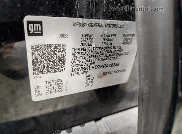 1GNSKLED7PR472239 2023 CHEVROLET TAHOE Black Widok wnętrza 360 stopni