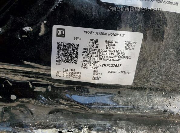 1GT49PEY2RF137627 2024 GMC SIERRA Black Вид наклейки з VIN-кодом