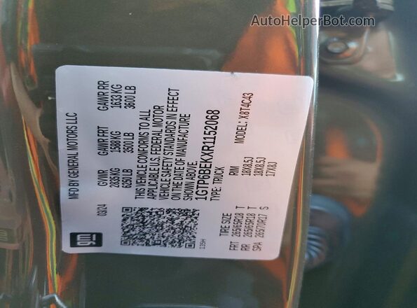1GTP6BEKXR1152068 2024 GMC CANYON Зеленый Вид подкапотного пространства