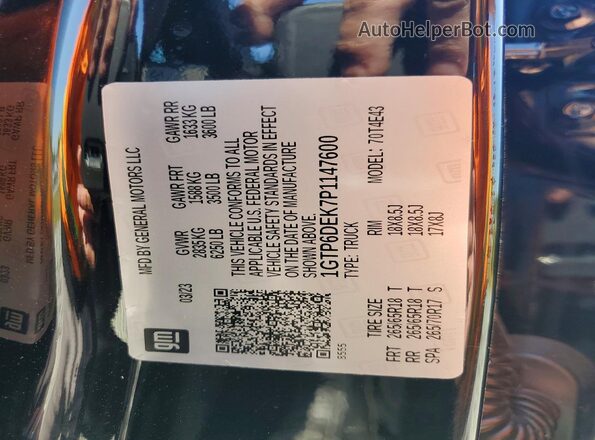 1GTP6DEK7P1147600 2023 GMC CANYON Черный Вид подкапотного пространства