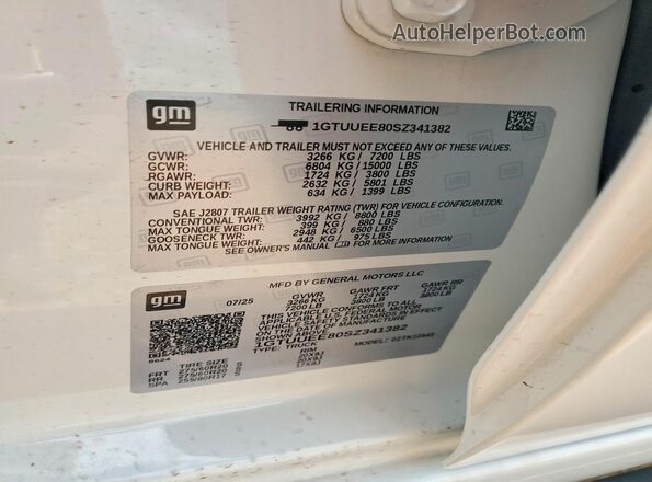 1GTUUEE80SZ341382 2025 GMC SIERRA White Вид підкапотного простору