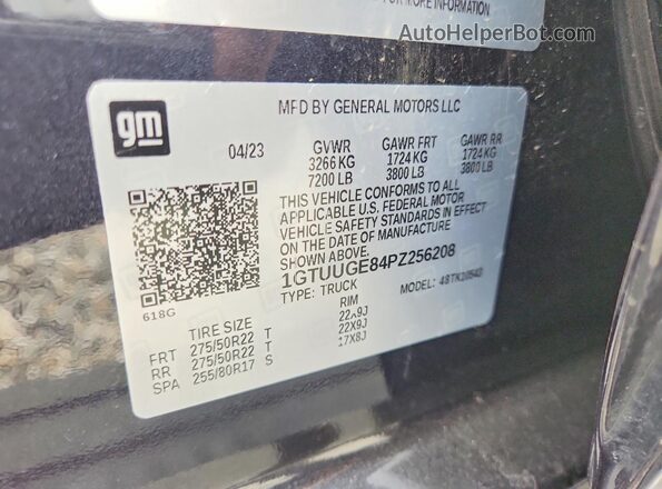 1GTUUGE84PZ256208 2023 GMC SIERRA Black Widok komory silnika
