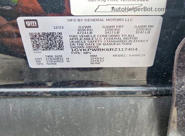 1GYKPWRK6RZ117404 2024 CADILLAC OTHER Черный Вид подкапотного пространства
