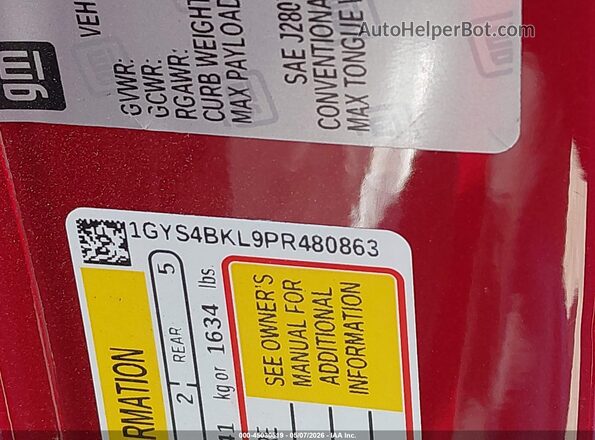1GYS4BKL9PR480863 2023 CADILLAC ESCALADE Красный Вид подкапотного пространства