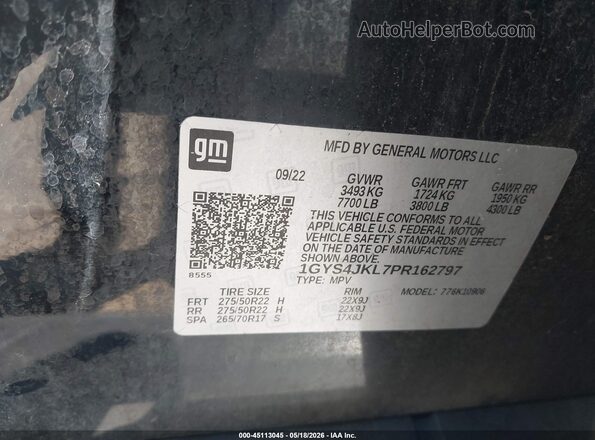 1GYS4JKL7PR162797 2023 CADILLAC ESCALADE Черный Вид подкапотного пространства