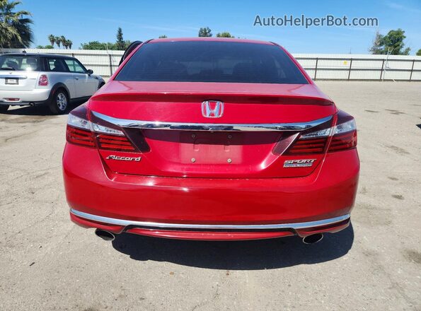 1HGCR2F14HA238228 2017 HONDA ACCORD Красный Вид сзади