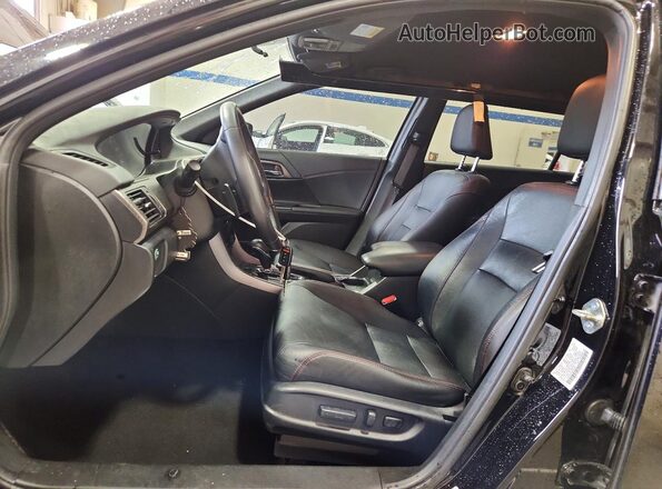 1HGCR2F16HA250641 2017 HONDA ACCORD Black წინა სალონის ხედი