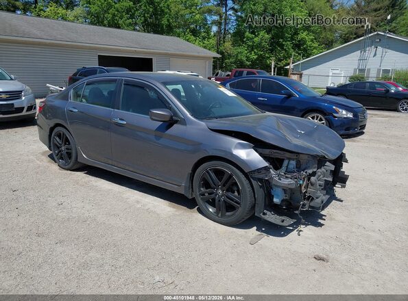 1HGCR2F17HA045149 2017 HONDA ACCORD Серый Передняя правая четверть