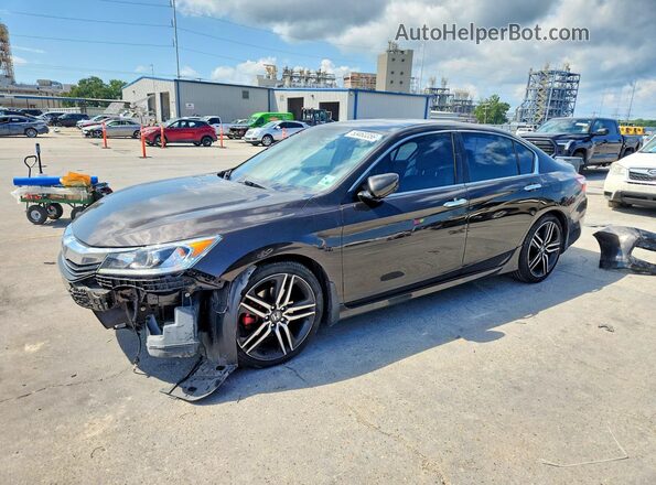1HGCR2F54HA132011 2017 HONDA ACCORD Черный Передняя левая четверть