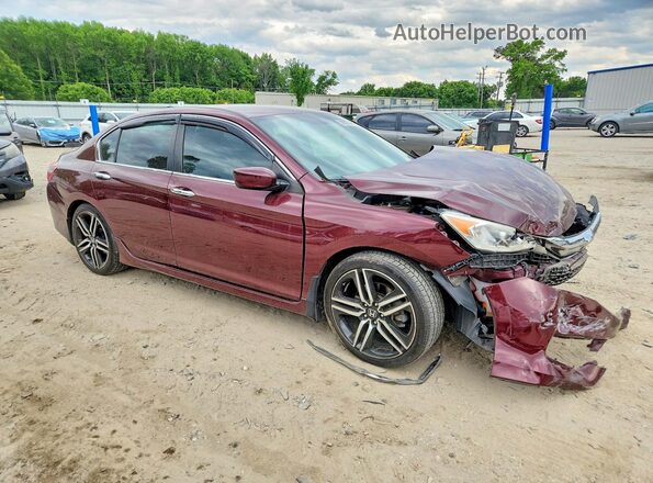 1HGCR2F55HA041622 2017 HONDA ACCORD Burgundy Przód prawy