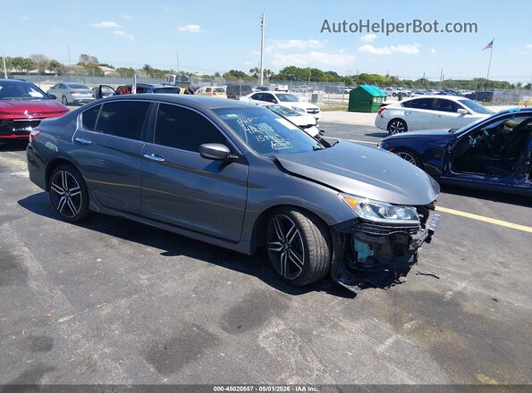 1HGCR2F55HA159413 2017 HONDA ACCORD Серый Передняя правая четверть
