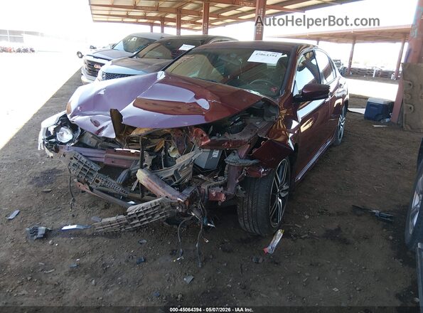 1HGCR2F57GA100488 2016 HONDA ACCORD Темно-бордовый Передняя левая четверть