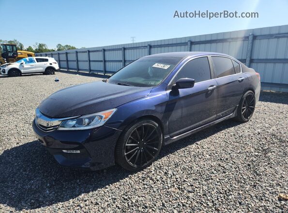 1HGCR2F57HA016690 2017 HONDA ACCORD Синий Передняя левая четверть