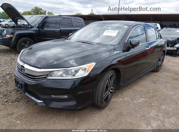 1HGCR2F58GA074418 2016 HONDA ACCORD Черный Передняя левая четверть