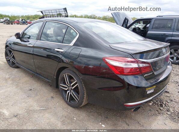 1HGCR2F58GA074418 2016 HONDA ACCORD Черный Задняя левая четверть
