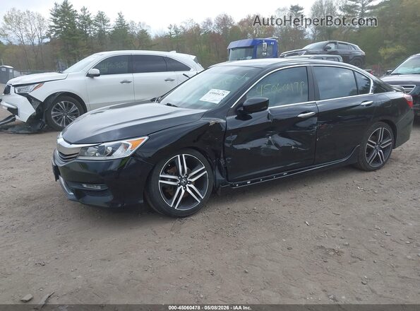 1HGCR2F58HA287340 2017 HONDA ACCORD Черный Передняя левая четверть
