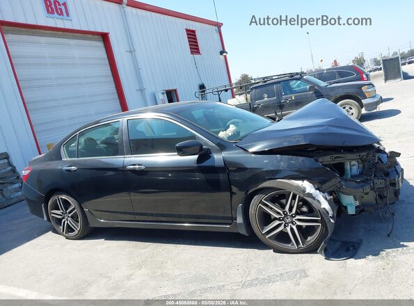 1HGCR2F59HA039260 2017 HONDA ACCORD Черный Вид задней части салона