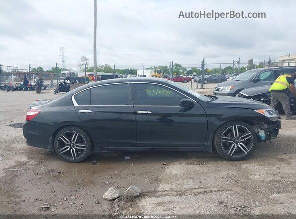 1HGCR2F63GA059950 2016 HONDA ACCORD Black Вид задньої частини салону