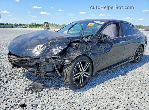 1HGCR2F66HA116790 2017 HONDA ACCORD Black Vista tres cuartos delantera izquierda