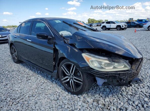 1HGCR2F66HA116790 2017 HONDA ACCORD Black Delantero derecho
