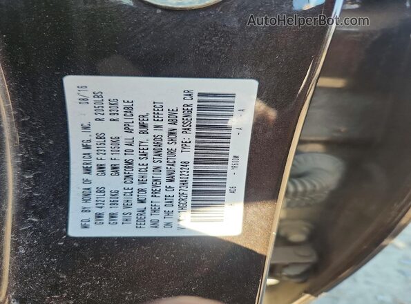 1HGCR2F73HA023248 2017 HONDA ACCORD Серый Вид подкапотного пространства