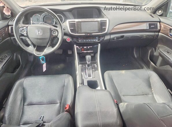 1HGCR3F82GA003702 2016 HONDA ACCORD Black Widok deski rozdzielczej