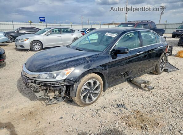 1HGCR3F82GA003702 2016 HONDA ACCORD Black Przód lewy