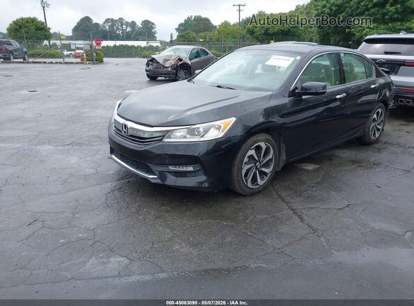 1HGCR3F82GA034867 2016 HONDA ACCORD Черный Передняя левая четверть