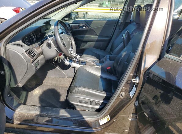 1HGCR3F93HA033401 2017 HONDA ACCORD Черный Вид салона спереди