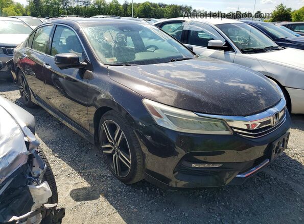 1HGCR3F93HA033401 2017 HONDA ACCORD Черный Передняя правая четверть