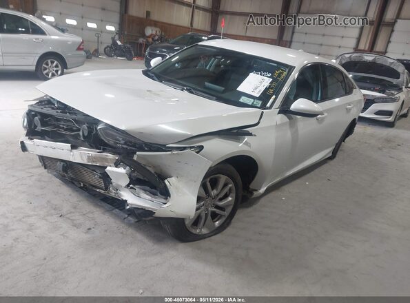 1HGCV1F10KA030389 2019 HONDA ACCORD Белый Передняя левая четверть