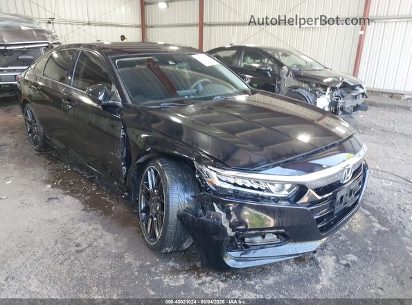 1HGCV1F10KA148412 2019 HONDA ACCORD Черный Передняя правая четверть