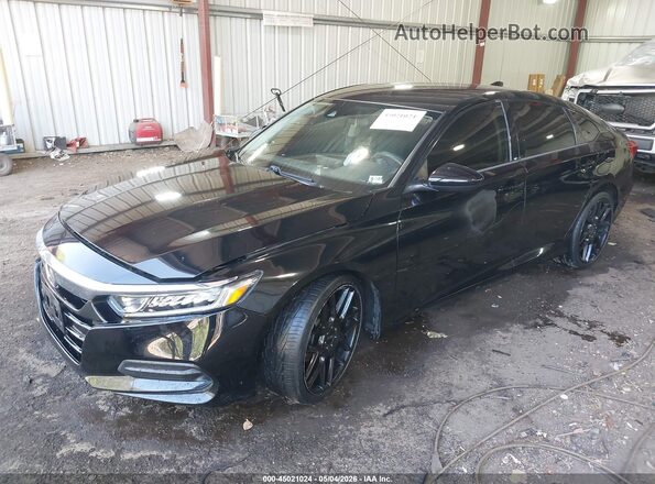 1HGCV1F10KA148412 2019 HONDA ACCORD Черный Передняя левая четверть