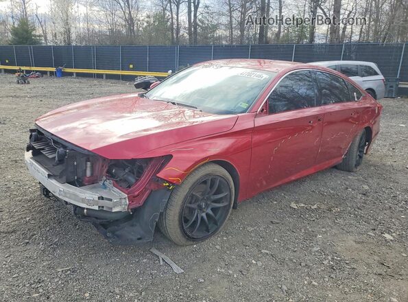 1HGCV1F12MA025472 2021 HONDA ACCORD Red წინა მარცხენა ხედი სამი მეოთხედიდან
