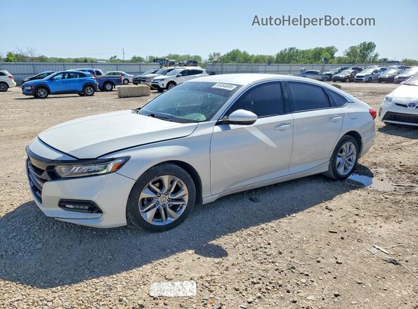 1HGCV1F15KA011935 2019 HONDA ACCORD Белый Передняя левая четверть