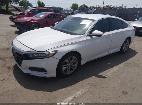1HGCV1F16JA032002 2018 HONDA ACCORD Белый Передняя левая четверть