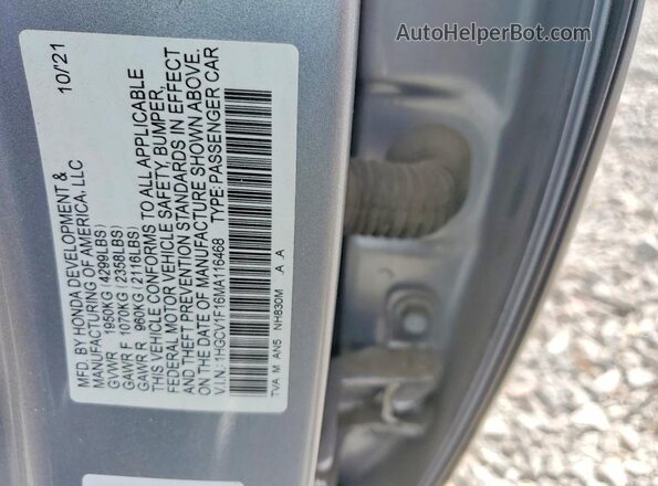 1HGCV1F16MA116468 2021 HONDA ACCORD Silver Widok komory silnika