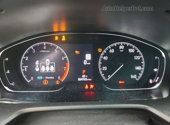 1HGCV1F18MA010345 2021 HONDA ACCORD White Вид щитка приладів