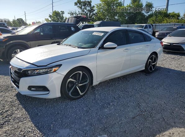 1HGCV1F19KA143032 2019 HONDA ACCORD White წინა მარცხენა ხედი სამი მეოთხედიდან