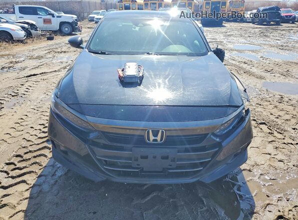 1HGCV1F23MA801052 2021 HONDA ACCORD Black Widok z przodu
