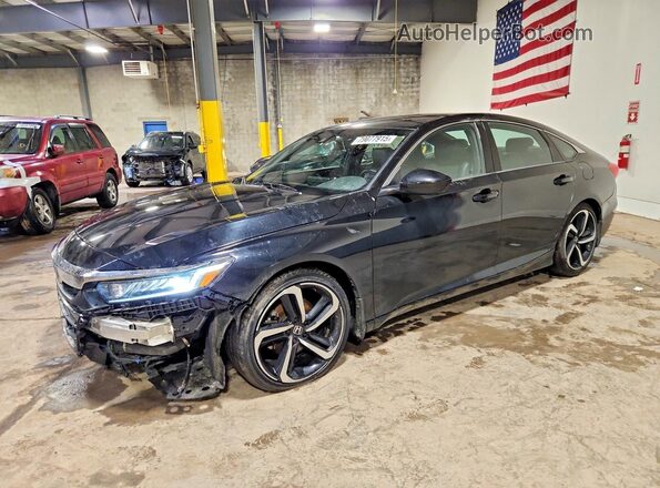 1HGCV1F30JA200296 2018 HONDA ACCORD Black Front left