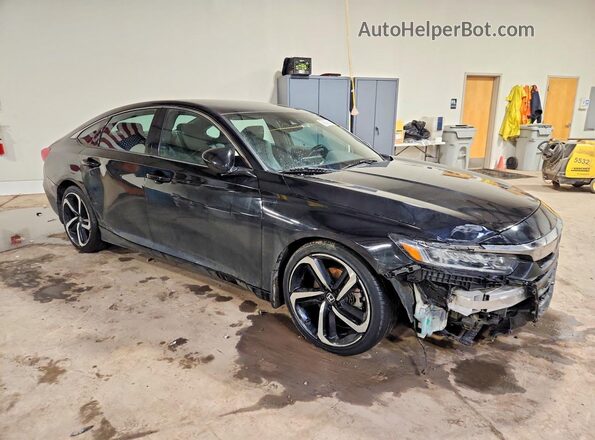 1HGCV1F30JA200296 2018 HONDA ACCORD Black Front right