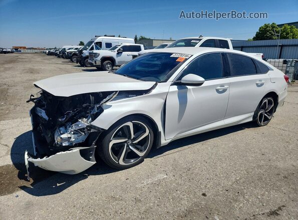 1HGCV1F30KA082283 2019 HONDA ACCORD White Передня ліва чверть