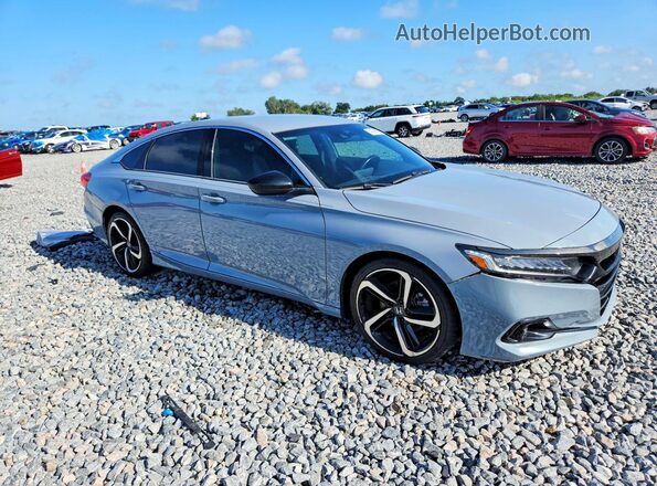 1HGCV1F30MA028128 2021 HONDA ACCORD Синий Передняя правая четверть