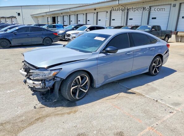 1HGCV1F30MA123935 2021 HONDA ACCORD Синий Передняя левая четверть