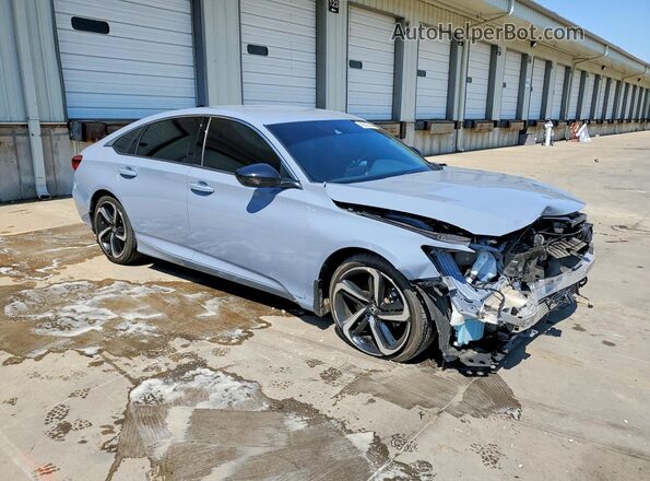 1HGCV1F30MA123935 2021 HONDA ACCORD Синий Передняя правая четверть