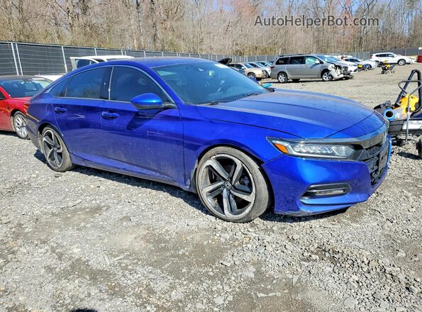 1HGCV1F32KA139499 2019 HONDA ACCORD Синий Передняя правая четверть