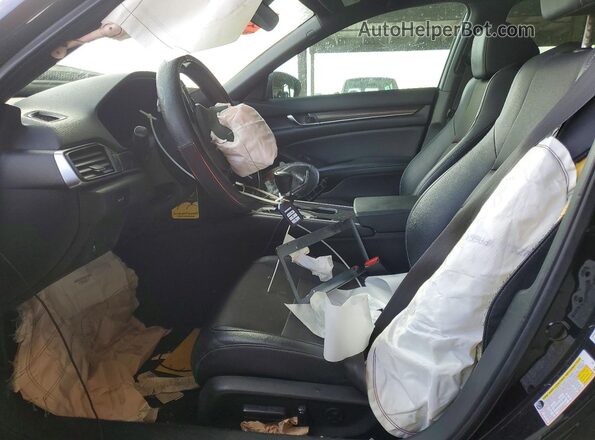 1HGCV1F33KA044935 2019 HONDA ACCORD Черный Вид салона спереди