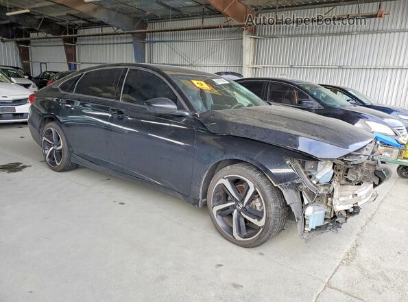 1HGCV1F33KA044935 2019 HONDA ACCORD Черный Передняя правая четверть